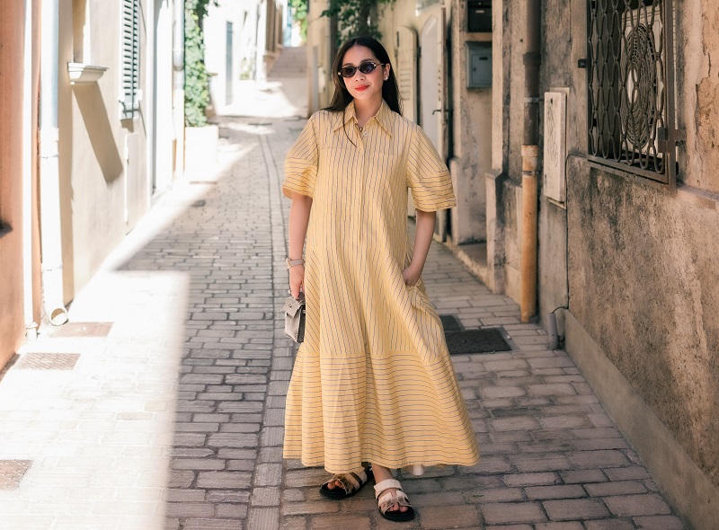 Nagita Slavina Tampil dengan Dress Butter Yellow, Total Outfit Disebut Tembus Rp4 Miliar